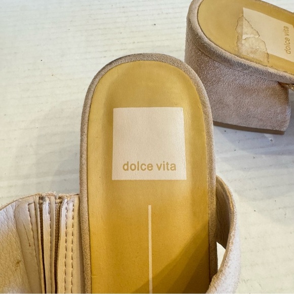 Dolce Vita Women's Jaiden Block Heel Sandals Suede Leather Tan Beige Size 7.5 - Picture 10 of 16